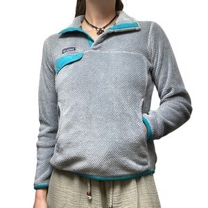 Patagonia Snap T Re-tool Fleece Pullover Grey Blue Women’s Sweater Jacket Small